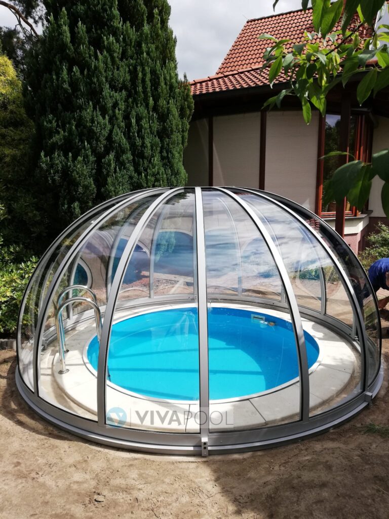 Zadaszenie na basen / jacuzzi KOPUŁA 4,0 x 2,6 okrągłe zadaszenie basenowe