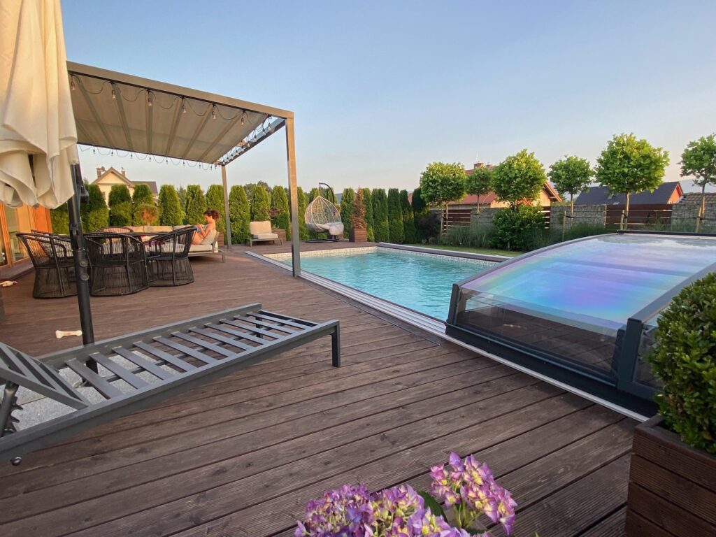 Zadaszenie basenowe CASABLANCA 10,29 x 4,50 x 0,75 poliwęglan lity pokrywa na basen