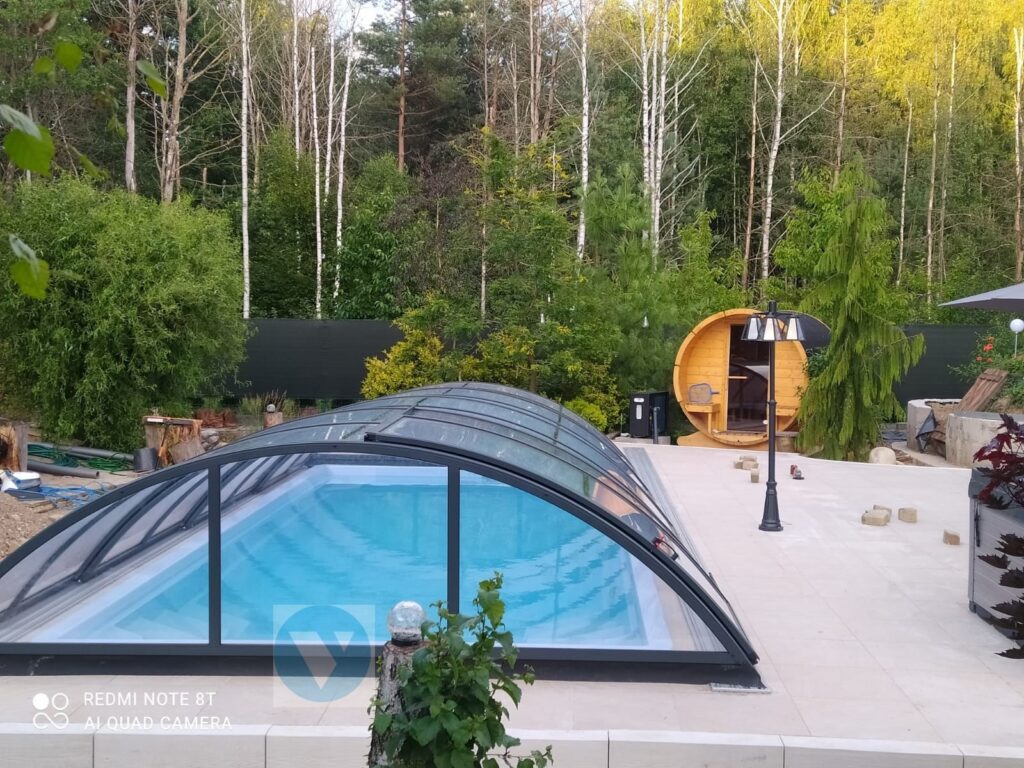 Zadaszenie na basen KLASIK 9,50 x 3,95 x 1,30 poliwęglan lity dach basenowy POKRYWA