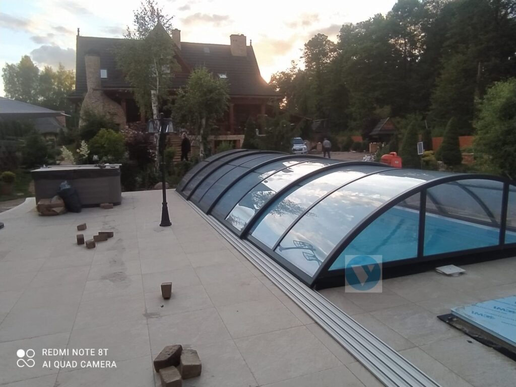 Zadaszenie na basen KLASIK 9,50 x 3,95 x 1,30 poliwęglan lity dach basenowy POKRYWA