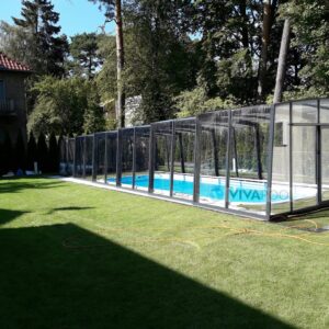 Eleganckie zadaszenie 15,37 x 6,00 x 2,50 basenowe wysokie CASABLANCA XL poliwęglan lity pokrywa basenowa hala basenowa