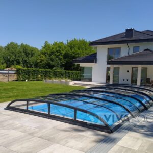 Zadaszenie na basen ELEGANT 9,68 x 4,22 x 0,85 elegancka pokrywa basenowa z poliwęglanu litego