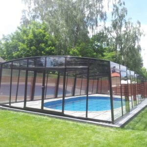 Eleganckie zadaszenie 9,0 x 4,00 x 2,25 basenowe wysokie CASABLANCA XL poliwęglan lity pokrywa basenowa hala basenowa jacuzzi