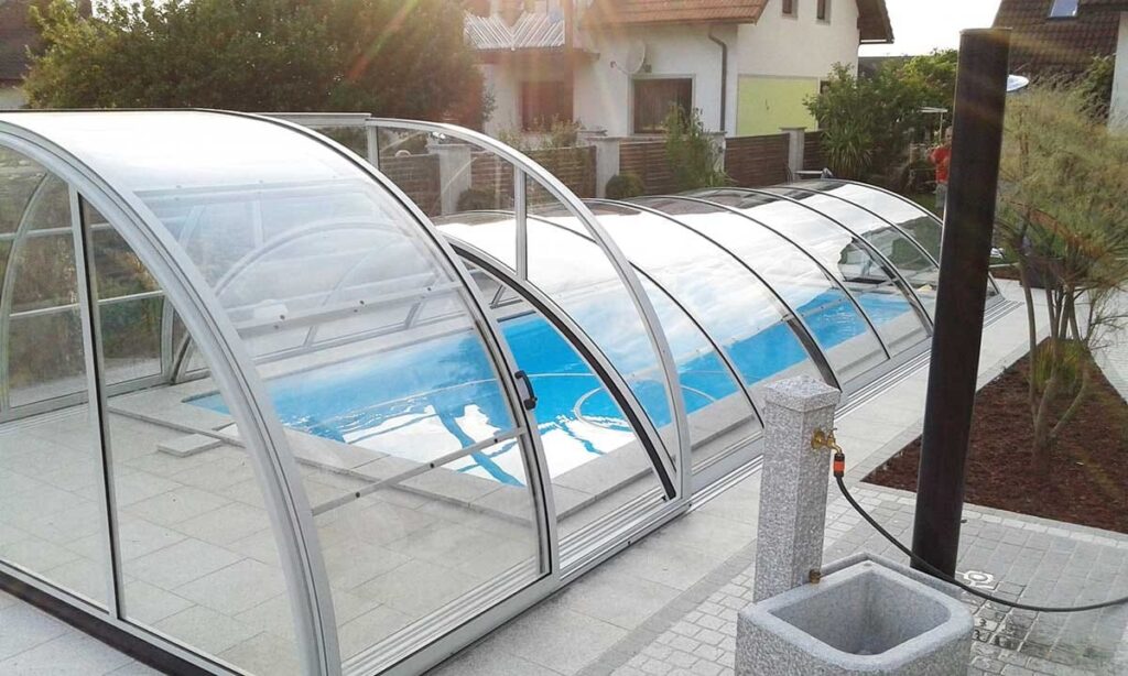 Zadaszenie basenowe DUO Klasik 12.83 x 5,25 x 2,50 poliwęglan lity wysokie