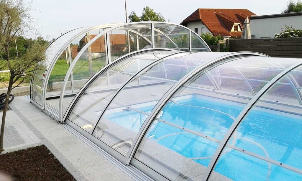 Zadaszenie basenowe DUO Klasik 15.37 x 6,00 x 2,50 poliwęglan lity wysokie