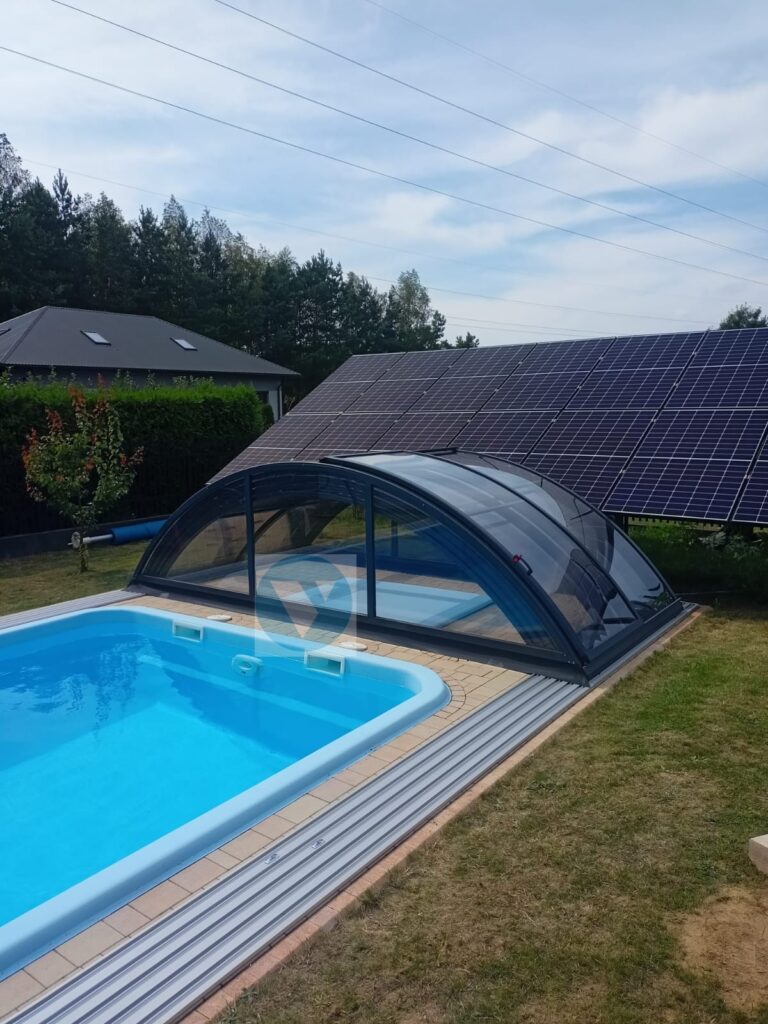 Zadaszenie na basen KLASIK 6,40 x 3,20 x 1,00 poliwęglan lity dach basenowy POKRYWA